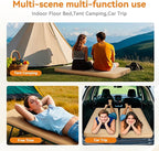 Self Inflating Sleeping Pad with Electric Pump, 4" Ultra-Thick Memory Foam Single Sleeping Mats, Easy Inflate& Deflate, 9.5 R-Value Insulated Camping Mattress Pad for Camping, Travel (Khaki)