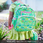 mibasies Toddler Backpack for Girls 2-4: Cute Kids Backpacks for Girls - Preschool Kindergarten Backpack - Dinosaur Forest Light Green