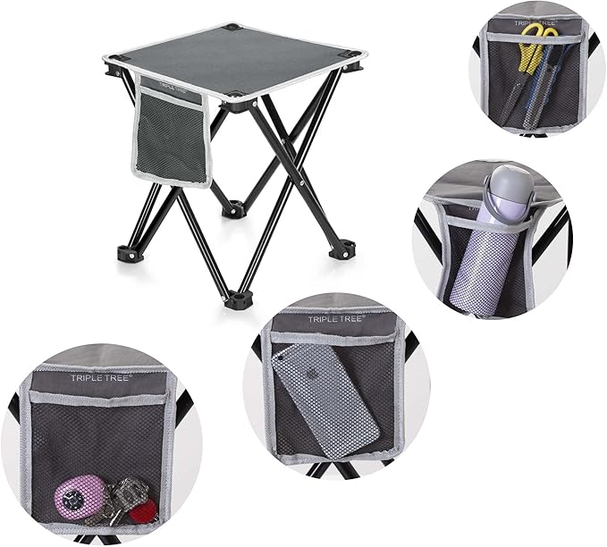 TRIPLE TREE 1 Pack Camping Stool, Portable Folding Stool with Carry Bag,400 LBS Capacity, Suitable for Outdoor Walking Hiking Fishing