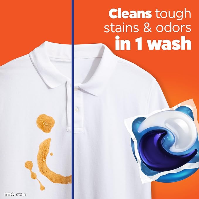 Tide PODS laundry detergent pacs, 3-in-1 Stain Remover, Odor Fighter, Color Protector, 102 Count, HE compatible, Original Scent