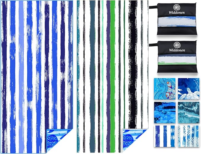 Lightweight Thin Microfiber Beach Towel Sand Free Quick Dry Absorbent Compact Soft Pool Swim Travel Towels Extra Large Oversized Beach Accessories Packable Essentials Stuff Gifts for Adult