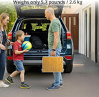 2ft Camping Table Foldable, 3 Adjustable Heights High 27.5" Aluminum Small Folding Table with Carrying Handle, Portable, for Outdoor Indoor Picnic Beach BBQ Party Travel, 24" x 16", Yellow