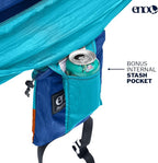 ENO DoubleNest Hammock - Lightweight, Portable, 1 to 2 Person Hammock - for Camping, Hiking, Backpacking, Travel, a Festival, or The Beach - Aqua/Sapphire/Amber