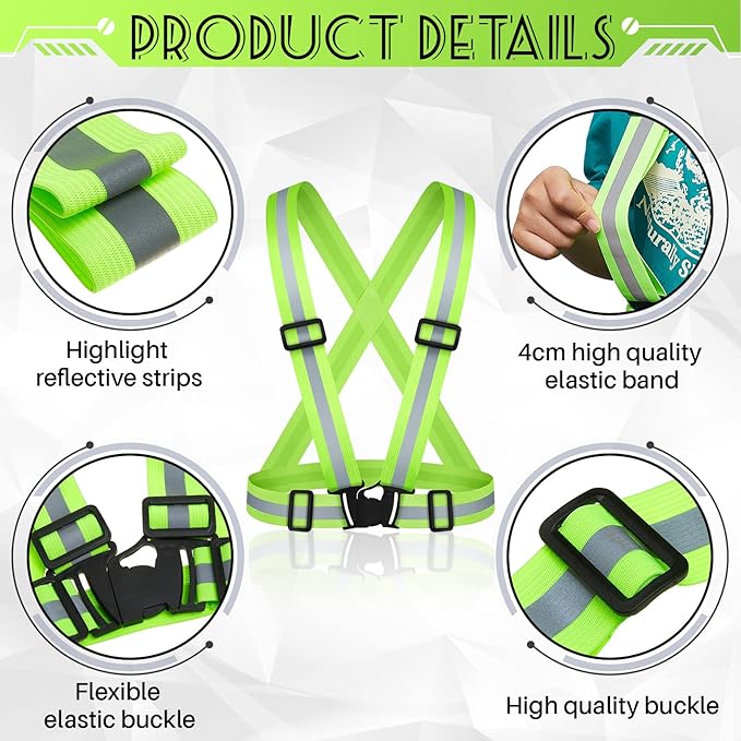 Hercicy Reflective Running Vest Reflective Running Shirt with Safety Straps High Visibility Construction Vest for Night Cycling Hiking Jogging Dog Walking