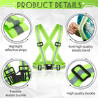 Hercicy Reflective Running Vest Reflective Running Shirt with Safety Straps High Visibility Construction Vest for Night Cycling Hiking Jogging Dog Walking