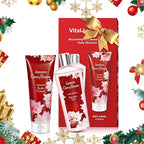 Japanese Cherry Blossom Bath and Body Set Shower Gel and Body Cream - Nourishing and Moisturizing Daily Skincare - 8 fl.oz / 236mL Each, Birthday Anniversary Wedding Gifts for Her and Him