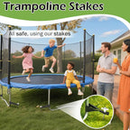 8 Pieces Trampoline Stakes Heavy-Duty: 10 Inch Metal Stake Safety Ground Anchor - for Trampoline/Camping Tent/Canopies/Carports/Sheds/Swing Sets