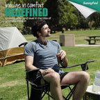 SUNNYFEEL Oversized Folding Camping Chair 2 Pack 500 LBS Heavy Duty Lawn Chairs with Portable Folding with Armrest, Cup Holder, Pocket ＆Bag for Outdoor Camping/Beach/Travel/Picnic/Fishing