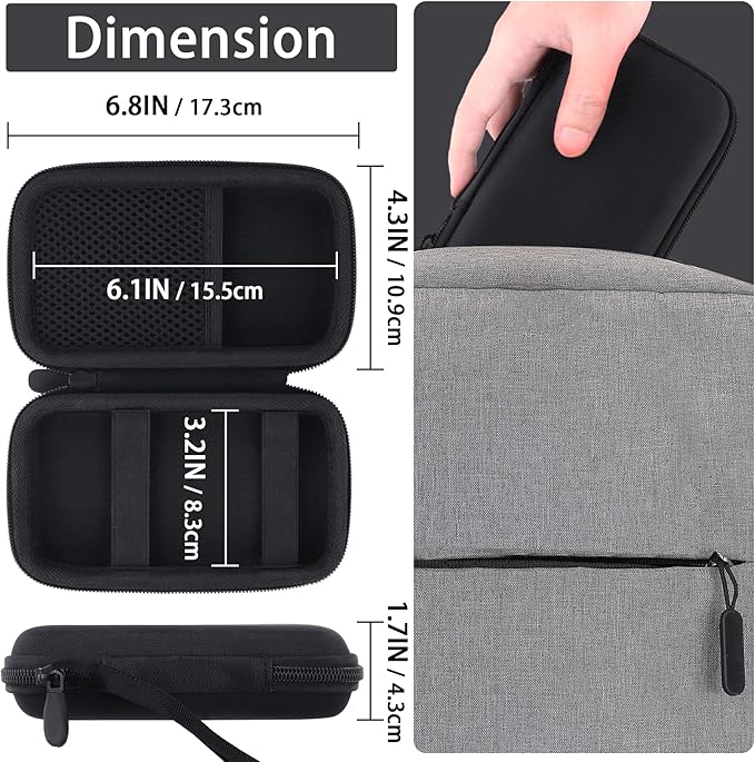 co2CREA Case for Anker Zolo Magnetic Power Bank Wireless Portable Charger, Hard Travel Case Compatible with Anker 5,000mAh / 10,000mAh Magsafe Battery Pack (Black Case)
