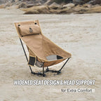 OneTigris Dragonhide Oversized Camping Chair with Pillow Design, Comfortable Widened Seat Folding, 275 lbs Capacity