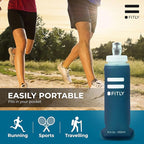 Soft Flask - Shrink As You Drink Soft Water Bottle for Hydration Pack - Folding Water Bottle Ideal for Running, Hiking, Cycling, Climbing & Rigorous Activity