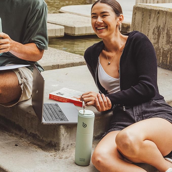 BOTTLE BOTTLE Insulated Water Bottle 24oz with Straw Lid and Handle for Sports Travel Gym Stainless Steel Water Bottles Double-Wall Vacuum Metal Leak Proof BPA-Free