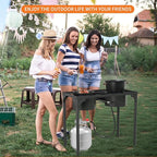 2 Burner Gas Stove, High Pressure Outdoor Propane Burner with Detachable Legs, 150,000 BTU Camping Stove Outdoor Burner with 0-20 PSI Regulator for Camping, Backyard, Outdoor Cooking