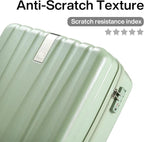 Hanke 14 Inch Underseat Carry On Luggage with Wheels Hard Shell Suitcases Carry On Bag Lightweight Small Mini Suitcase Travel Luggage for Travel（Bamboo Green）