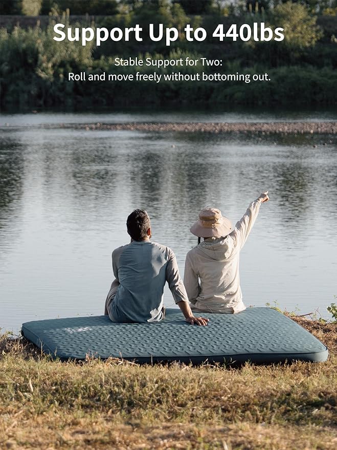 4" Thick Self Inflating Sleeping Pad with Foam, Air Camping Mattress,Innovative Y-Shaped Telescopic Structure,High R-Value and Portable Double Camping Pad for Camping ,Travels, Car, Truck, Hiking