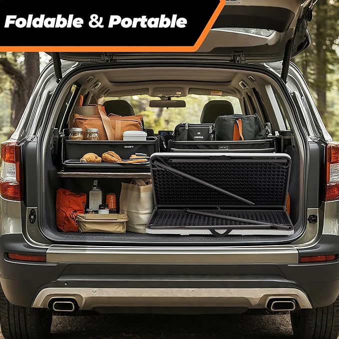 34" Camping Table, Portable Square Camping Card Table with Collapsible Legs & Carrying Handle, Plastic Tables for Outdoor Cooking,Camping,Picnic, Office, Party, White