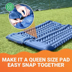 KingCamp Sleeping Pad for Camping, Ultralight Connectable Inflatable Sleeping Pad Camping Mattress with 6.3" Built-in Pillow & Foot Pump for Backpacking Hiking Tent Cot