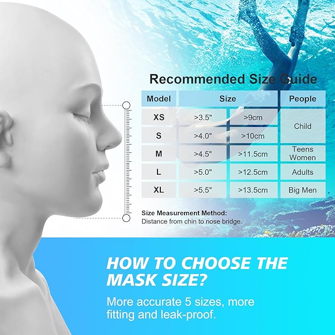 Devilfish Full Face Snorkel Mask Adults, Dry Top System Snorkeling Set with Foldable Sunglasses, 180 Degree Panoramic View Snorkel Gear, Scuba Diving Masks Anti-Leak & Anti-Fog