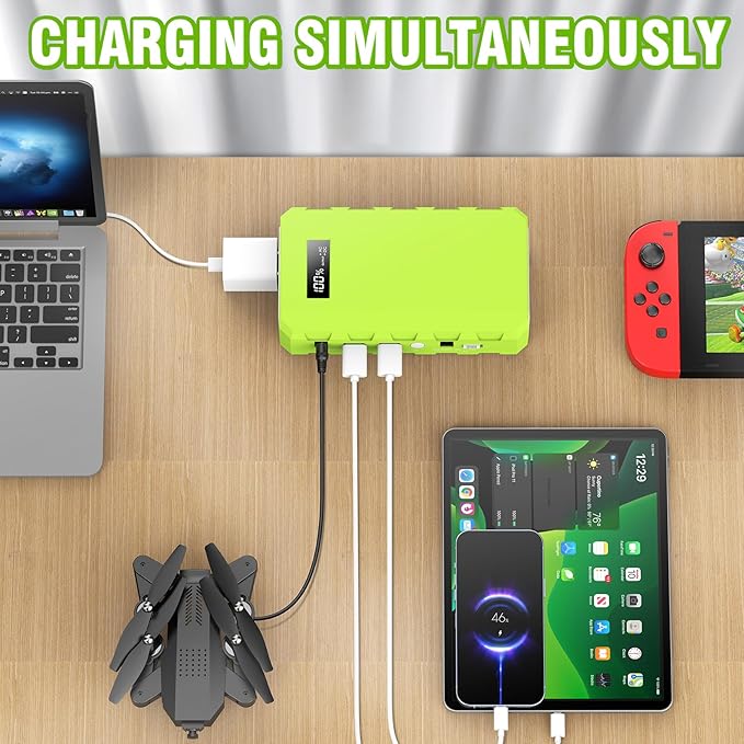 Portable Power Bank with Panel, 24000mAh Portable Power Station with 30W Solar Panel, Lithium Battery Power 110V/88Wh AC, DC, USB QC3.0 for Home Camping Emergency Backup