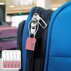 5 Pack TSA Locks for Luggage TSA Approved Luggage Locks 3 Digit Combination TSA Travel Locks Portable Cable Padlocks Zinc Alloy Body Suitcase Locks for Travel Bag Suitcase Backpack Lockers,Pink
