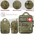 200 Pieces First Aid Kit IFAK Survival Kit Molle System Compatible Pouch, Emergency Kit Gift for Men, Dad, Husband, for Outdoor, Camping, Hunting, Hiking, Home, Earthquake, Disasters