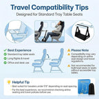 4 Pack Airplane Foot Hammock – Leg Pressure Relief Footrest for Plane Travel, No-Collapse Bamboo Support with Memory Foam Cushion, Adjustable Foot Sling for Long Flights & Office