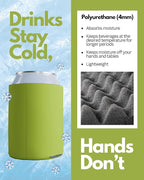 PartyPrints 100 Pack Olive Blank Can Cooler Sleeves, Customizable Bulk Insulated Foam for Beer, Collapsible Plain Drink Holder, Cold Soda Insulator, 12oz Regular, 16oz Tall Cans
