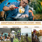 Roamix 54,500 BTU Multi-Fuel Portable Camping Stove – 16,000W Collapsible Windproof Burner with Fuel Canister Adapter & Carrying Case for Outdoor Cooking, Backpacking & Emergency Use