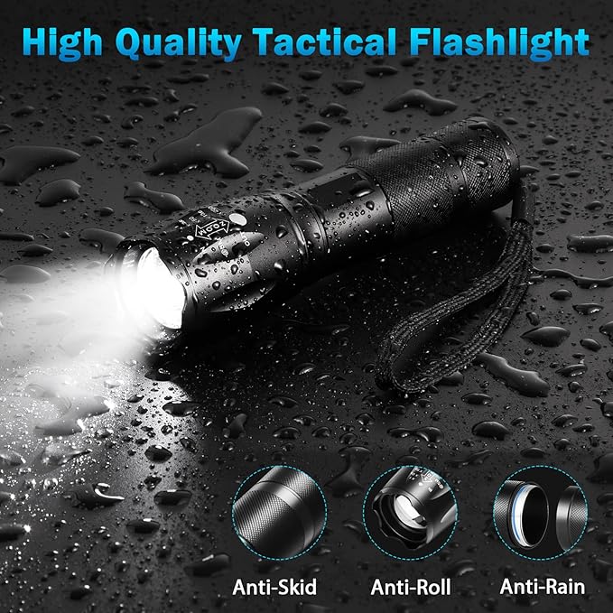6Pack LED Flashlights High Lumens, 5Mode Tactical Flashlight for Home, Small Flashlights Powerful, Pocket Flashlight Bright, Adjustable Torch Light, Mini Flash Light for Emergencies Camping Outdoor