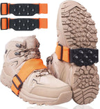 Ice Cleats Snow Traction Cleats for Boots and Shoes Mid-Sole Non Slip Crampons with Adjustable Straps 7 Tungsten Studs for Secure Grips Rotatable Traction Aids Walking on Snow and Ice
