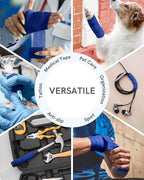 FriCARE Self Adhesive Bandage Wrap, Medical Tape in First Aid Kit, Cohesive Bandages for Wounds Sport Vet, 2 Inches X 5 Yards 6 Rolls, Royal Blue