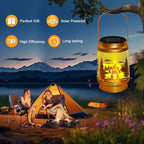 Solar Lantern Outdoor Waterproof Gorilla Garden Decor Christmas Gifts for Women Mom Grandma Hanging Solar Lights Metal Decor for Outside,Backyard,Patio