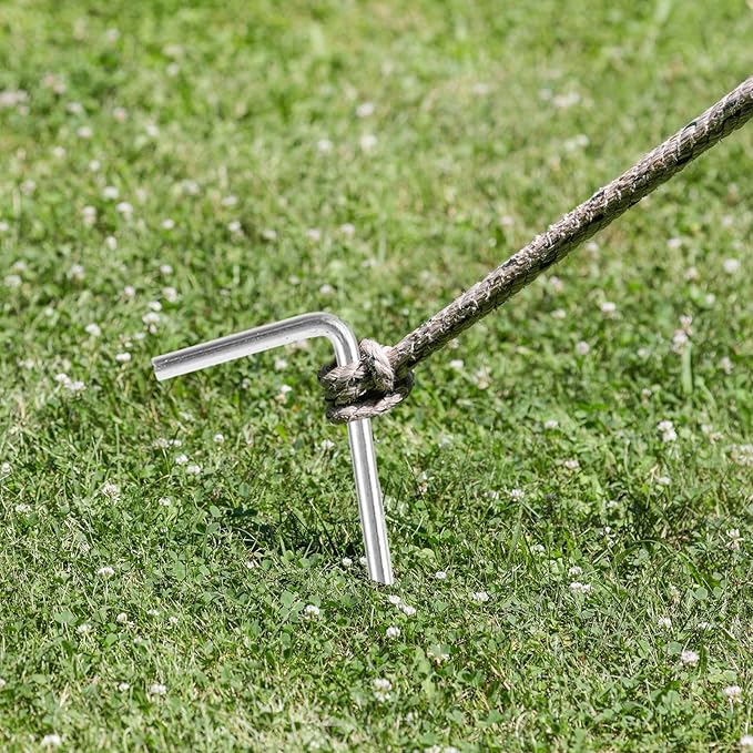 MIVIDE 100 Pack 8.26 inch Tent Stakes, Galvanized Steel Metal Tent Stakes Pegs, Garden Stakes Edging Fence Hooks Pegs for Camping, Shelters, Tarp, Canopies, Christmas Decoration Stakes