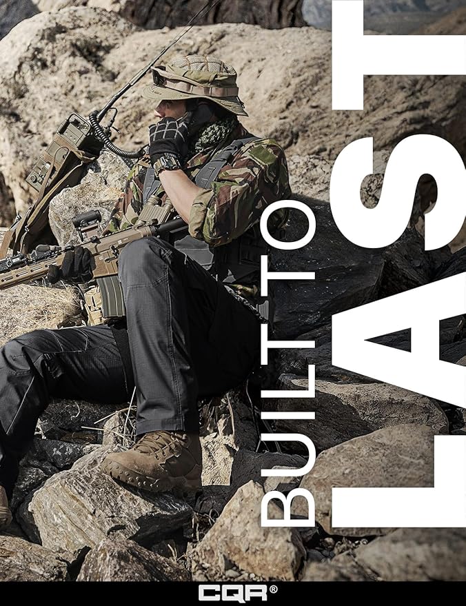 CQR Men's Tactical Pants, Water Resistant Ripstop Cargo Pants, Lightweight EDC Work Hiking Pants, Outdoor Apparel