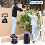 ALEVMOOM 2025 Upgraded 18.1" Collapsible Stool with Cushion & Carry Bag, 600lbs Max Weight Portable Telescoping Stool, More Sturdy Lightweight Retractable Seat Folding Chair for Camping & Outdoors