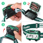 EverBrite Headlamp, 2 Pack Kids Headlamp with Red Light and Memory Function, Head Lamp for Adults and Kids with 5 Modes, Bright Headlamps for Camping, Running, Batteries Included