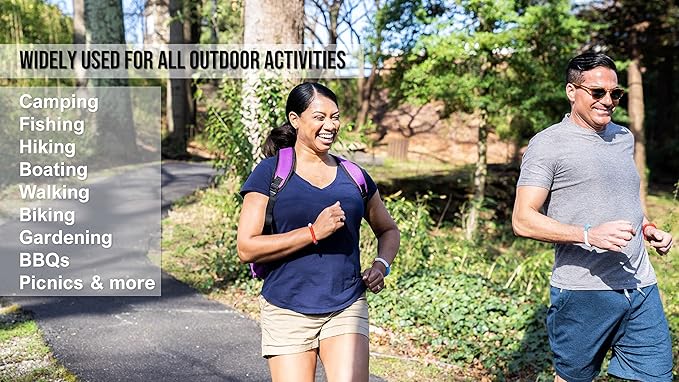 Grandpa Gus's Natural Mosquito Repellent Bracelets for Family, 300 Hours Protection, DEET-Free, Summer Outdoor Beach Camping Essentials, Regular Assorted Colors, 12 Bands