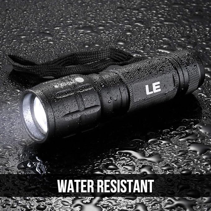Lighting EVER LED Flashlights High Lumens, Small Flashlight, Waterproof, Adjustable Focus Flash Light for Outdoor, Emergency, AAA Batteries Included, Tactical & Camping Accessories