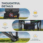 Overmont Oversized Folding Camping Chair - 450lbs Support with Padded Cushion Cooler Pockets - Heavy Duty Collapsible Chairs for Sports Garden Beach Fishing