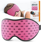 LitBear Breathable Sleep Mask, 3D Eye Mak Sleep for Side Sleepers Women Men, Light Blocking Sleeping Mask with Adjustable Strap, Soft Lightweight Eye Cover for Travel, Night Work, Nap, Office - Pink
