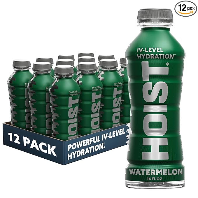 HOIST Premium Military Hydration Electrolyte Drink, Powerful IV-Level Hydration, Clinically Proven Performance Drink, Watermelon, 16 Fl Oz (Pack of 12)