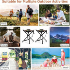 GYMAX 2 Pack Folding Stool, Portable Tripod Lightweight Hunting Stool with Shoulder Strap, Outdoor Hunting Chair Blind Chair for Fishing Camping, Hiking, Backpacking, Camouflage