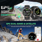 Military Smart Watches for Men Built-in GPS 3ATM Waterproof with Call/LED Flashlight, 1.45" Rugged Tactical Smartwatch with Compass, Fitness Tracker with HR/SPO2/Sleep Monitor for iPhone Android