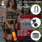 Farsea Insulated Water Bottle With Paracord Handle, Protective Silicone Boot and 2 Lids (Straw Lid & Spout Lid), Stainless Steel Water Bottle Wide Mouth, Double Wall Sweat-Proof BPA-Free,12 oz