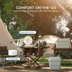 CUCKOO Rechargeable Travel Fan with 30 Hour Runtime, Portable Fan for Travel with BLDC Motor, Adjustable Height, 4 Wind Modes & 12 Speed Modes, Cordless Battery Powered, White (CF-ECL1010WH)