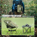 Ultralight Backpacking Chair,2.2lb Compact Folding Camping Chair,Supports 300lbs,Portable Travel & Hiking Chair,Lightweight Design,Perfect for Hiking Gear, Picnics and Traveling, (Green)