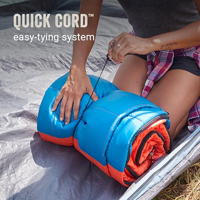 Coleman Kompact 20°F/30°F/40°F Sleeping Bag, Cool-Weather Adult Sleeping Bag with Heat Retention, Stuff Sack, & Snag-Free Zipper, Great for Camping, Sleepovers, Guests & More