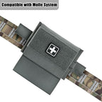 2-in-1 Micro Med Kit Med Pouch Tactical Mini First Aid Pouch Empty Small IFAK Pouch Compact Med Pouch EDC Bag with Tourniquet Holder |MOLLE Belt IFAK Micro Trauma Kit Pouch