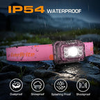 EverBrite Rechargeable Headlamp, 2 Pack Kids Headlamp with White/Red/Green Light and Memory Function, Head Lamp for Adult and Kid with 5 Modes, 120° Adjustable LED Headlamp for Camping, Running-Pink