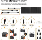 Portable 120 Watt 12V Foldable Solar Panel with Adjustable Kickstands and Waterproof IP65 Design for Power Station, Travel, Outdoor Camping, RVs, and Off-Grid Applications
